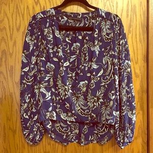 White House Black Market Wrap Front Blouse Size 2